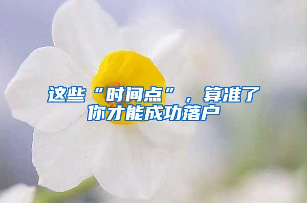 這些“時(shí)間點(diǎn)”，算準(zhǔn)了你才能成功落戶