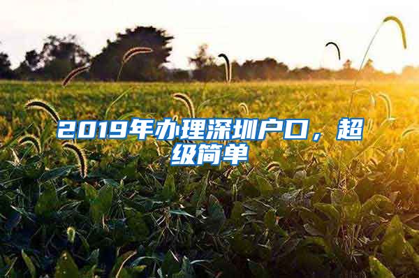 2019年辦理深圳戶口，超級簡單