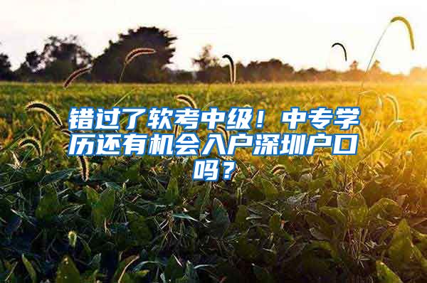 錯過了軟考中級！中專學(xué)歷還有機(jī)會入戶深圳戶口嗎？