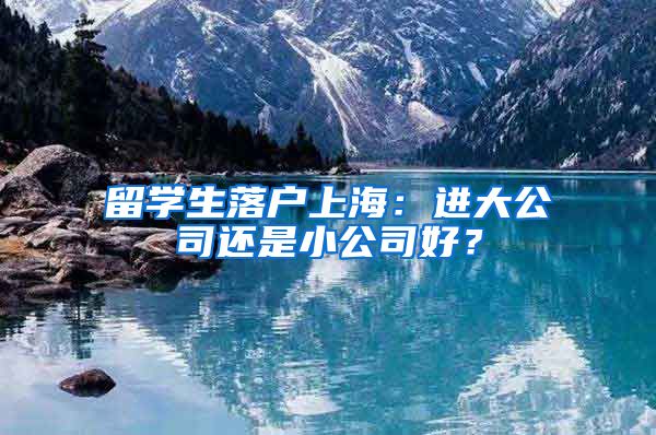 留學生落戶上海：進大公司還是小公司好？