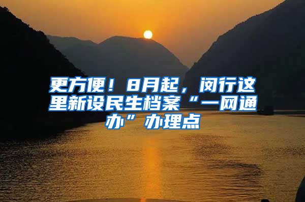 更方便！8月起，閔行這里新設(shè)民生檔案“一網(wǎng)通辦”辦理點