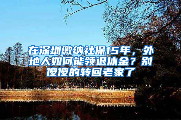 在深圳繳納社保15年，外地人如何能領(lǐng)退休金？別傻傻的轉(zhuǎn)回老家了