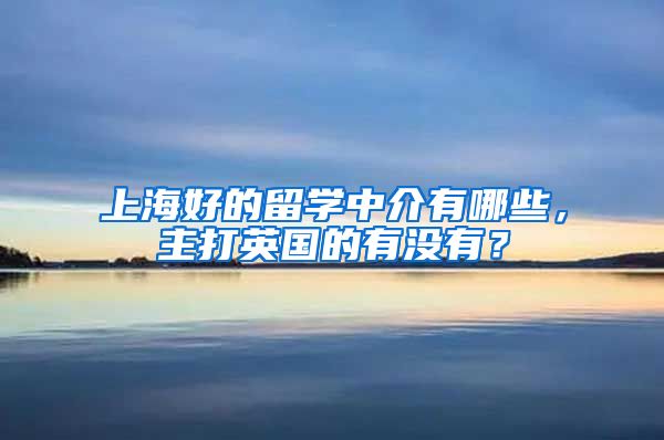 上海好的留學(xué)中介有哪些，主打英國的有沒有？