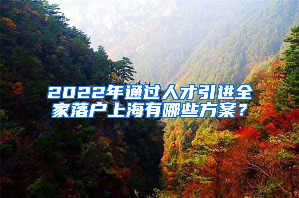 2022年通過人才引進(jìn)全家落戶上海有哪些方案？