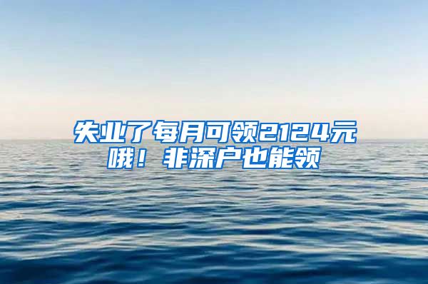 失業(yè)了每月可領(lǐng)2124元哦！非深戶也能領(lǐng)