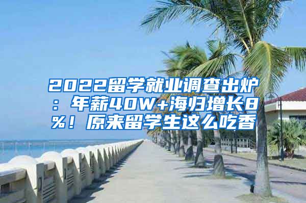 2022留學(xué)就業(yè)調(diào)查出爐：年薪40W+海歸增長(zhǎng)8%！原來(lái)留學(xué)生這么吃香