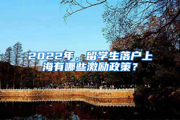 2022年，留學(xué)生落戶上海有哪些激勵政策？