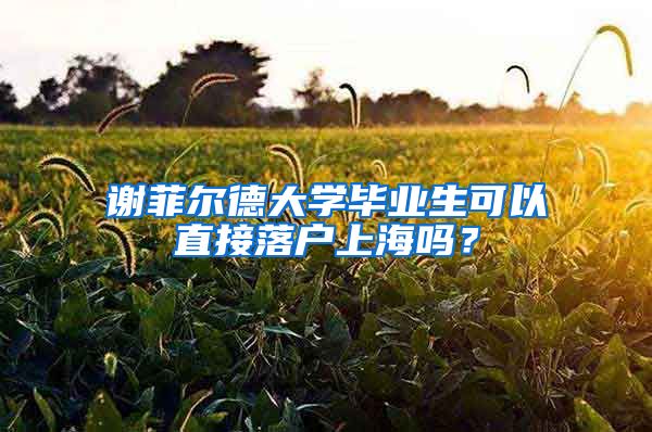 謝菲爾德大學(xué)畢業(yè)生可以直接落戶上海嗎？