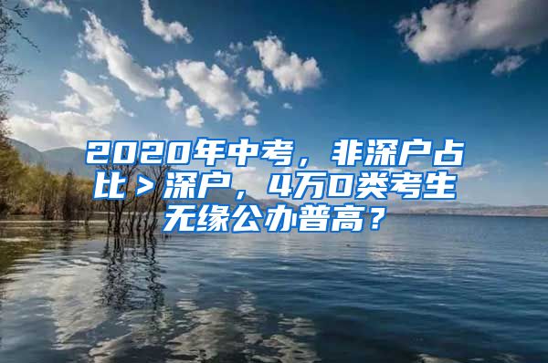 2020年中考，非深戶占比＞深戶，4萬D類考生無緣公辦普高？