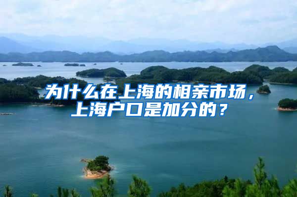 為什么在上海的相親市場(chǎng)，上海戶口是加分的？