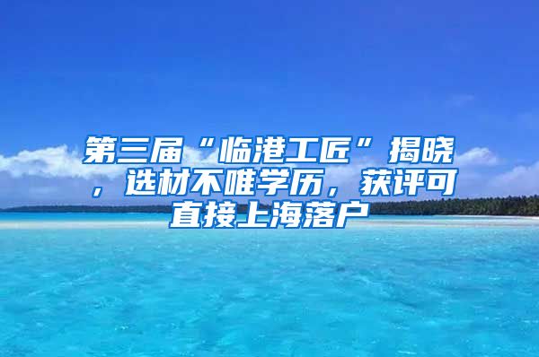 第三屆“臨港工匠”揭曉，選材不唯學(xué)歷，獲評可直接上海落戶