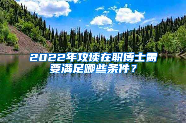 2022年攻讀在職博士需要滿足哪些條件？