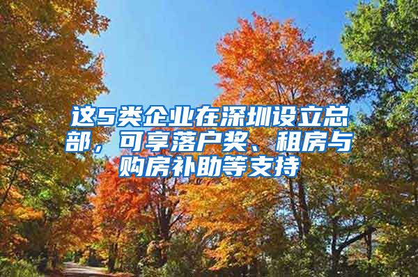 這5類企業(yè)在深圳設(shè)立總部，可享落戶獎(jiǎng)、租房與購房補(bǔ)助等支持