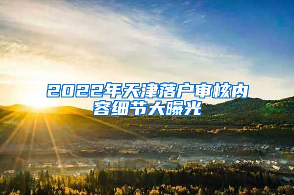 2022年天津落戶審核內(nèi)容細節(jié)大曝光