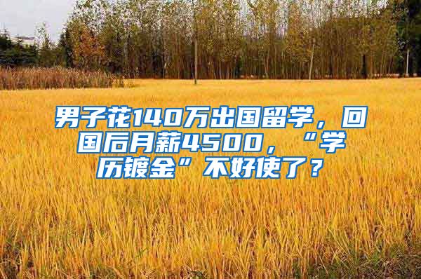 男子花140萬出國留學(xué)，回國后月薪4500，“學(xué)歷鍍金”不好使了？