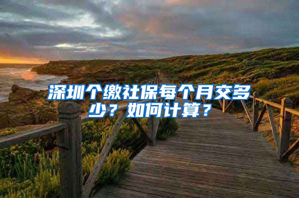 深圳個繳社保每個月交多少？如何計算？