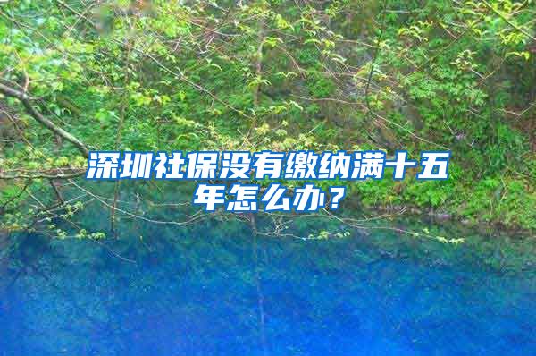 深圳社保沒(méi)有繳納滿十五年怎么辦？