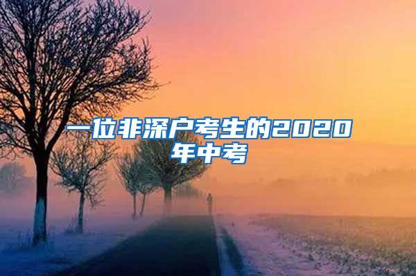 一位非深戶考生的2020年中考