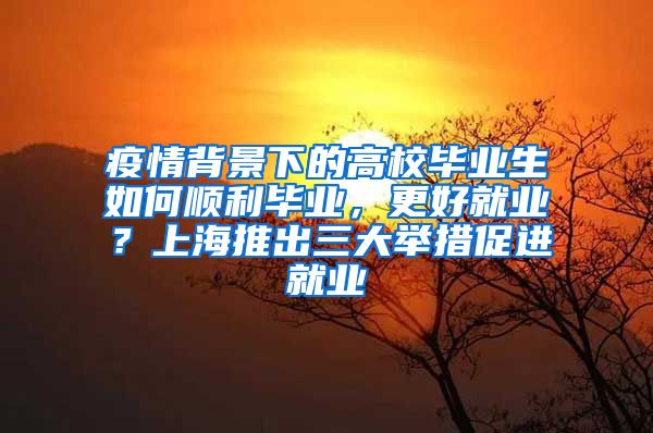 疫情背景下的高校畢業(yè)生如何順利畢業(yè)，更好就業(yè)？上海推出三大舉措促進(jìn)就業(yè)