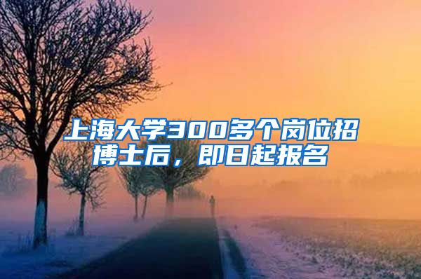 上海大學300多個崗位招博士后，即日起報名