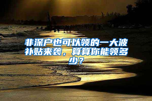 非深戶也可以領(lǐng)的一大波補(bǔ)貼來襲，算算你能領(lǐng)多少？