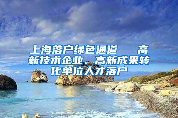 上海落戶綠色通道 → 高新技術(shù)企業(yè)、高新成果轉(zhuǎn)化單位人才落戶