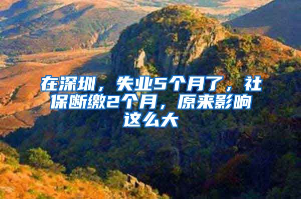 在深圳，失業(yè)5個月了，社保斷繳2個月，原來影響這么大