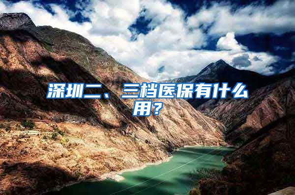 深圳二、三檔醫(yī)保有什么用？