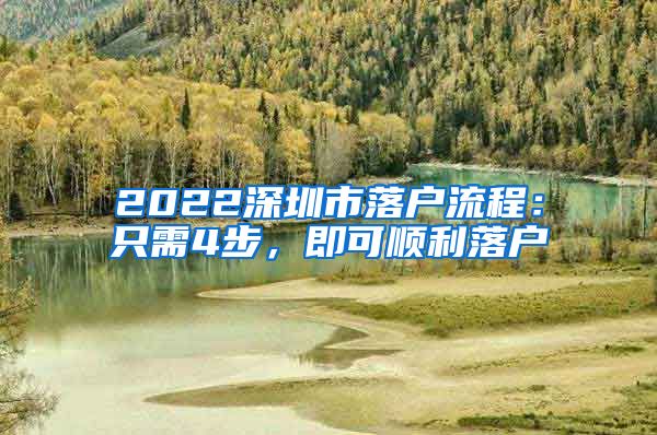 2022深圳市落戶流程：只需4步，即可順利落戶