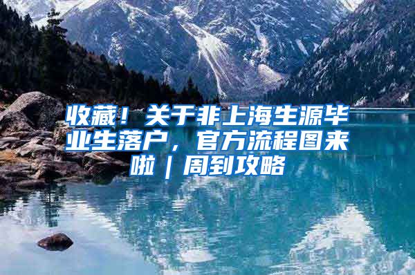 收藏！關于非上海生源畢業(yè)生落戶，官方流程圖來啦｜周到攻略