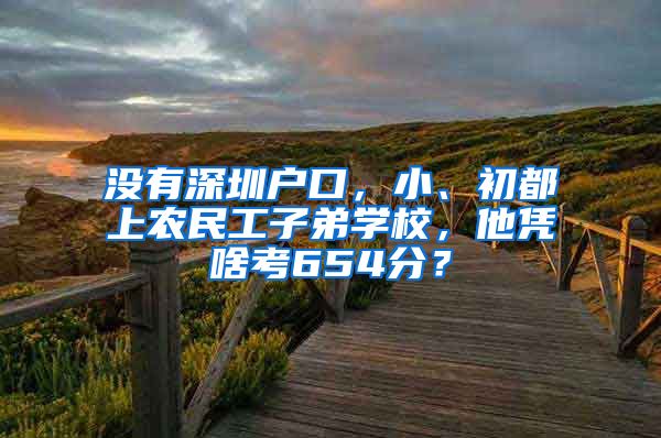 沒有深圳戶口，小、初都上農(nóng)民工子弟學(xué)校，他憑啥考654分？