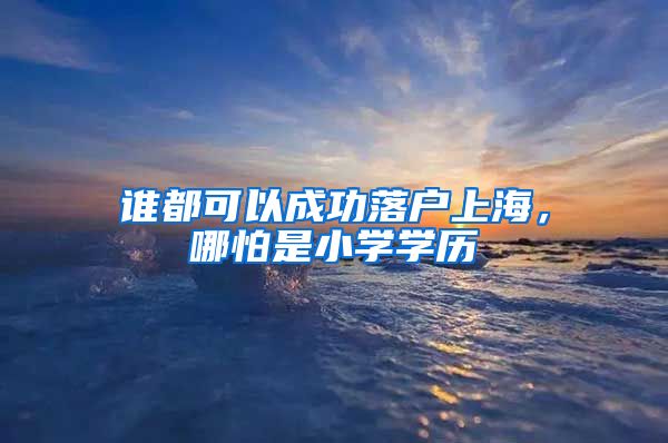 誰都可以成功落戶上海，哪怕是小學(xué)學(xué)歷