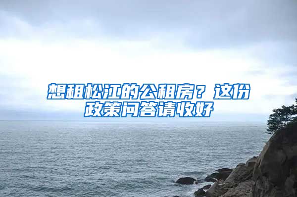 想租松江的公租房？這份政策問答請收好→