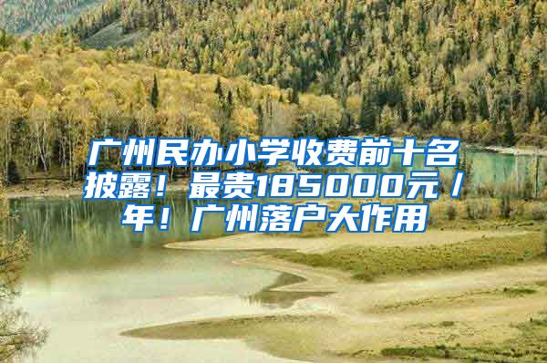 廣州民辦小學(xué)收費(fèi)前十名披露！最貴185000元／年！廣州落戶大作用