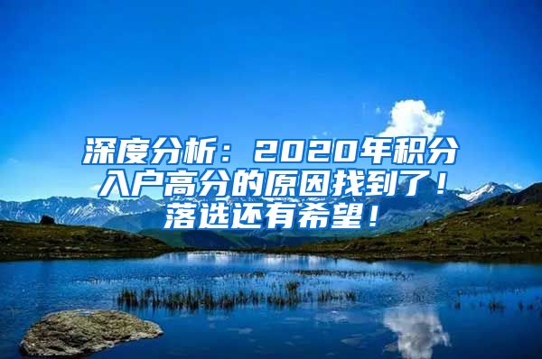 深度分析：2020年積分入戶高分的原因找到了！落選還有希望！