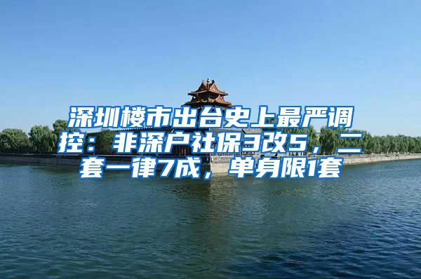 深圳樓市出臺(tái)史上最嚴(yán)調(diào)控：非深戶社保3改5，二套一律7成，單身限1套