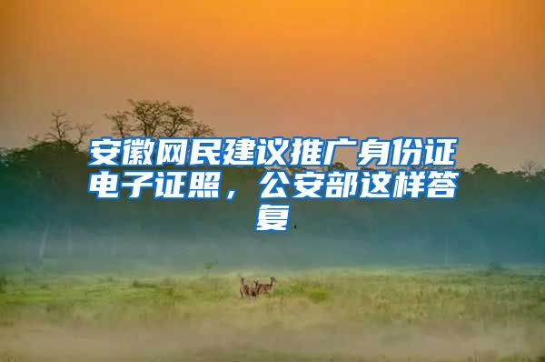 安徽網民建議推廣身份證電子證照，公安部這樣答復