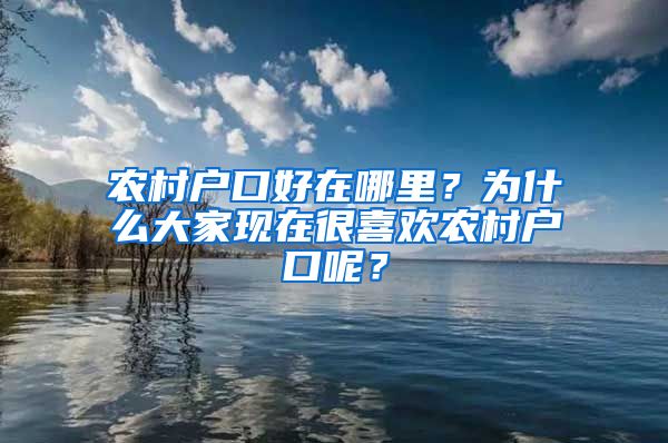 農(nóng)村戶口好在哪里？為什么大家現(xiàn)在很喜歡農(nóng)村戶口呢？