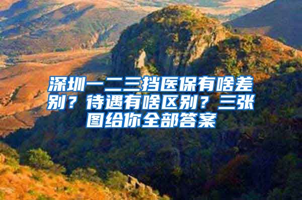 深圳一二三擋醫(yī)保有啥差別？待遇有啥區(qū)別？三張圖給你全部答案