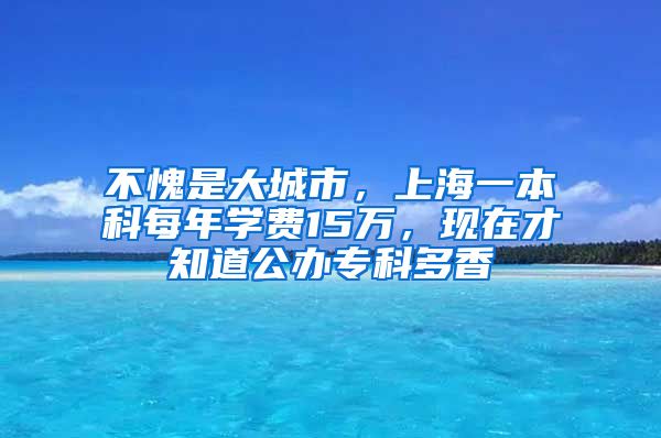 不愧是大城市，上海一本科每年學(xué)費(fèi)15萬(wàn)，現(xiàn)在才知道公辦專(zhuān)科多香