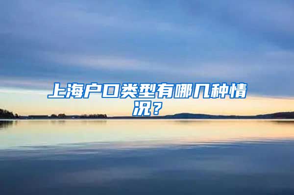 上海戶口類型有哪幾種情況？