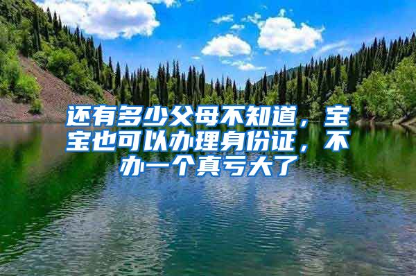 還有多少父母不知道，寶寶也可以辦理身份證，不辦一個(gè)真虧大了