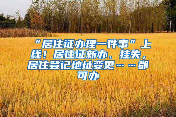 “居住證辦理一件事”上線！居住證新辦、掛失，居住登記地址變更……都可辦