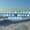 2020年上海人才引進(jìn)落戶名單公示，超20%來自金融機(jī)構(gòu)